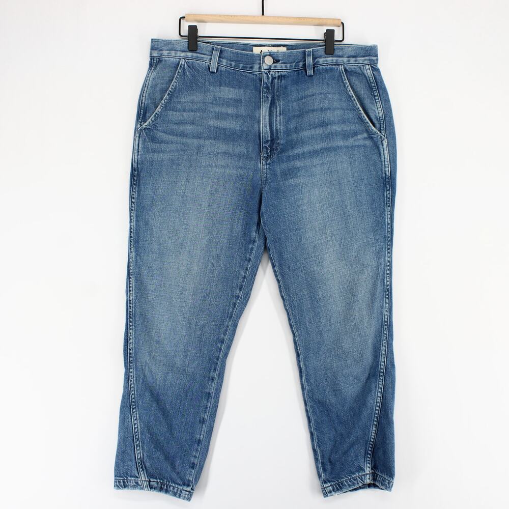 AMO Slouch Trouser Jeans Womens 32 Blue Indigo Relaxed Fit High Rise Made In
